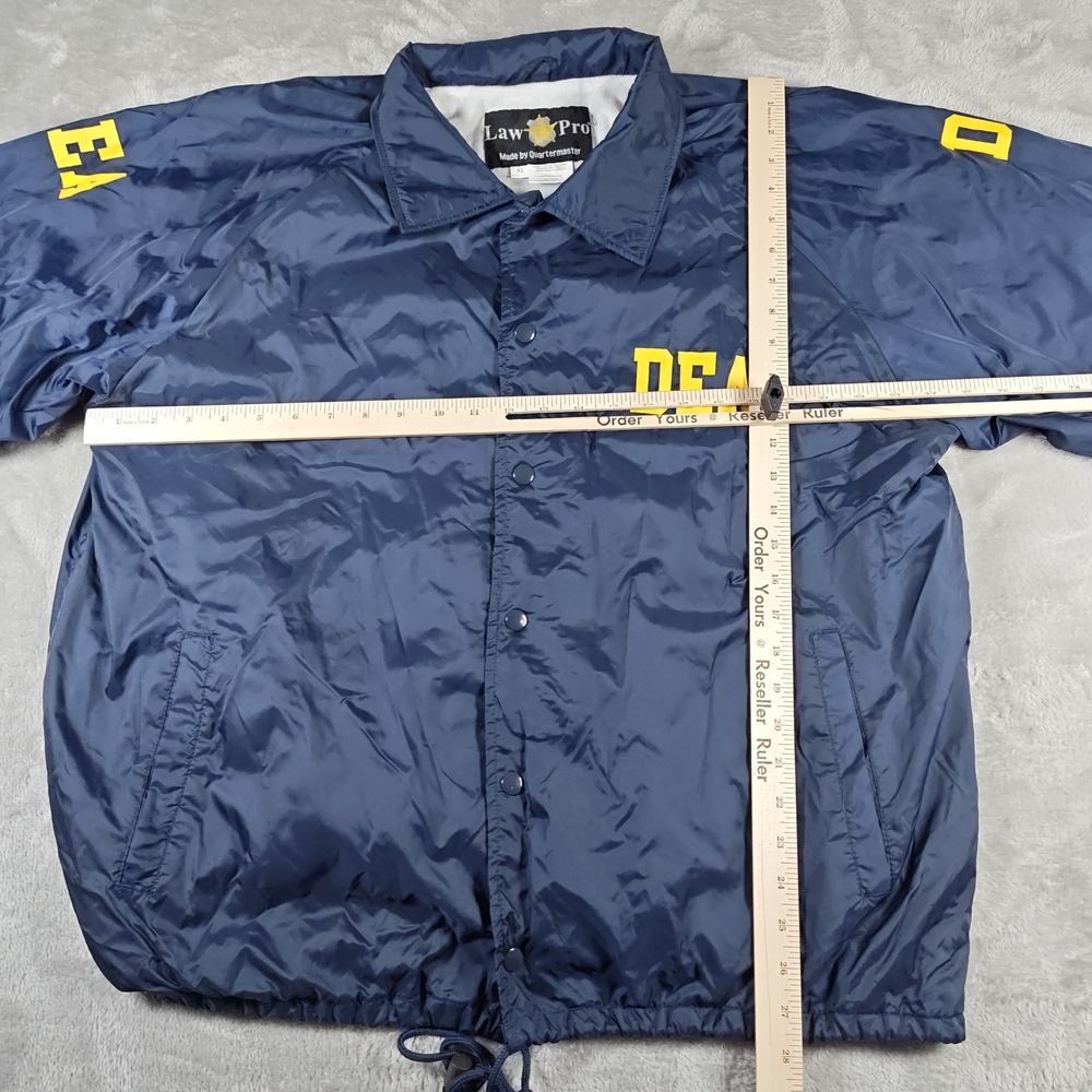 DEA Jacket Mens XL Navy Blue  LawPro Coach Windbreaker Waterproof Snap Front - Picture 8 of 9